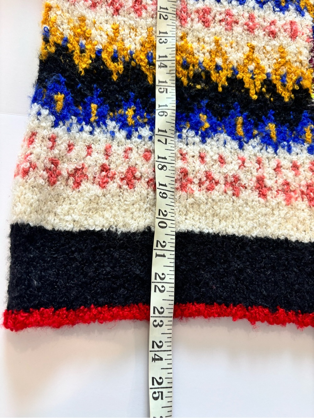 Free People Sz M Alpaca Blend Fuzzy Crew Sweater Indie Boho Abstract Fair Isle - Picture 11 of 14